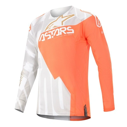 Alpinestars Techstar Factory Jersey - White/Orange/Gold - XL - SKU:AS3761120245962