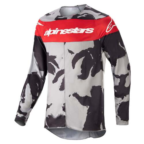 Alpinestars 2023 Racer Tactical Camo Jersey - Cast/Grey Camo/Mars Red - M - SKU:AS3761223922858
