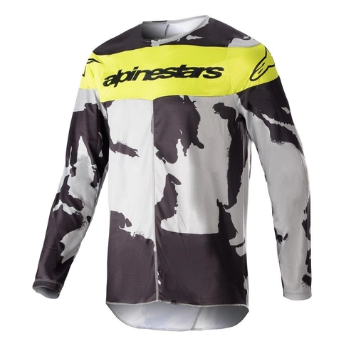 Alpinestars Racer Tactical Grey Camo Yellow Jersey - Grey/Camo/Yellow - S - SKU:AS3761223925556