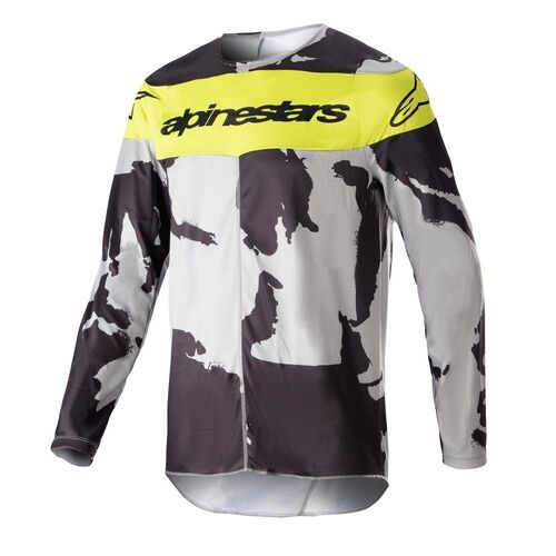 Alpinestars 2023 Racer Tactical Grey Camo Yellow Jersey - Grey/Camo/Yellow - M - SKU:AS3761223925558