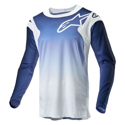 Alpinestars 2024 Racer Hoen Jersey - White/Navy/Light Blue - L - SKU:AS3761324207060