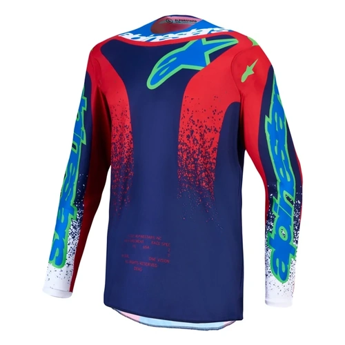 Alpinestars 2027 Fluid Drag Jersey - Blue Navy Fire Red White