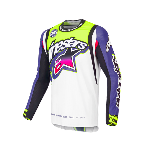 Alpinestar Supertech Dirt Studio Limited Edition Motocross Jersey - White/Purple