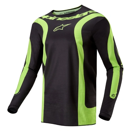 Alpinestars 2024 Fluid Lurv Jersey - Black/Fluro Yellow - S - SKU:AS3762024016856