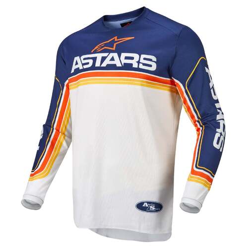 Alpinestars Fluid Speed Jersey - Blue/White/Orange - S - SKU:AS3762622708456