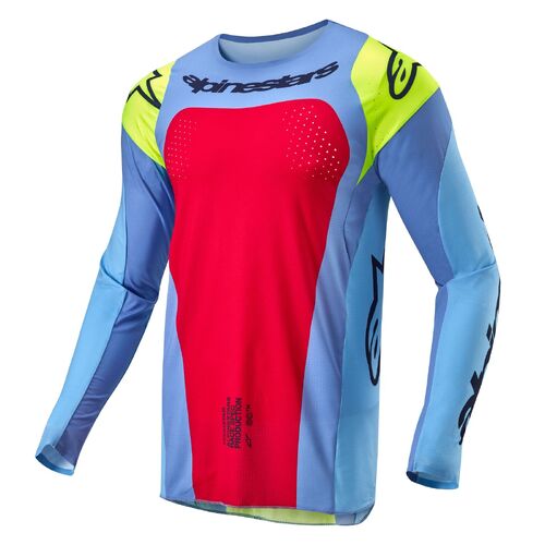 Alpinestars 2024 Techstar Ocuri Jersey - Blue/Fluro Yellow/Red/Berry