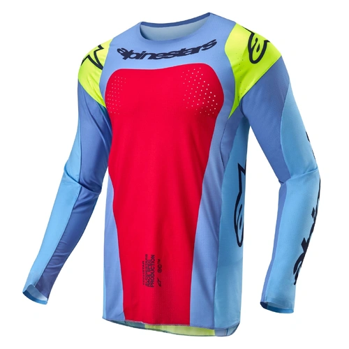Alpinestars 2024 Techstar Ocuri Jersey - Blue/Fluro Yellow/Red/Berry - S - SKU:AS3767024706456