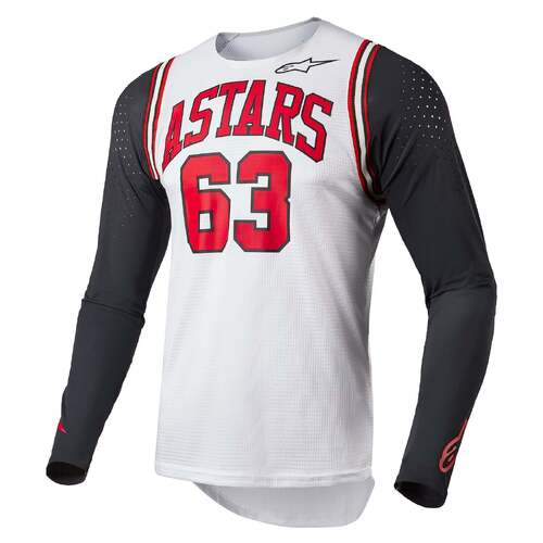 Alpinestars 2023 Limited Edition Techstar Acumen Jersey - White/Black/Red - S - SKU:AS3767323021356