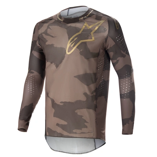 Alpinestars Supertech LE Squad Jersey - Dark Brown/Gold - M - SKU:AS3767423083958