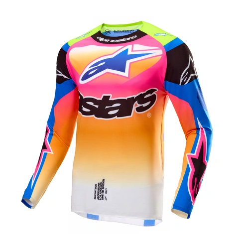 Alpinestar Limited Edition Coast Supertech Lite Jersey - White/Dark Blue/Fluro Pink - S - SKU:AS3768424201456