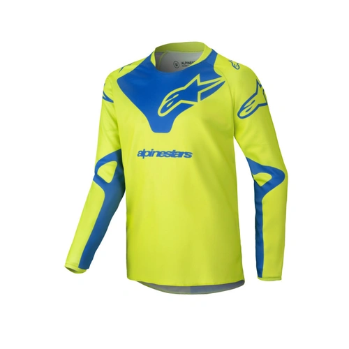 Alpinestars 2025 Youth Racer Veil Jersey  - Fluro Yellow/Blue - S - SKU:AS3770425055756