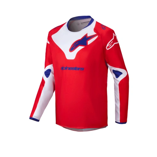 Alpinestars 2025 Youth Racer Veil Jersey  - Bright Red/White - S - SKU:AS3770425301256
