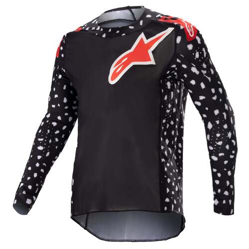 Alpinestars 2023 Youth Racer North Jersey - Black/Neon Red - YS - SKU:AS3770523139756