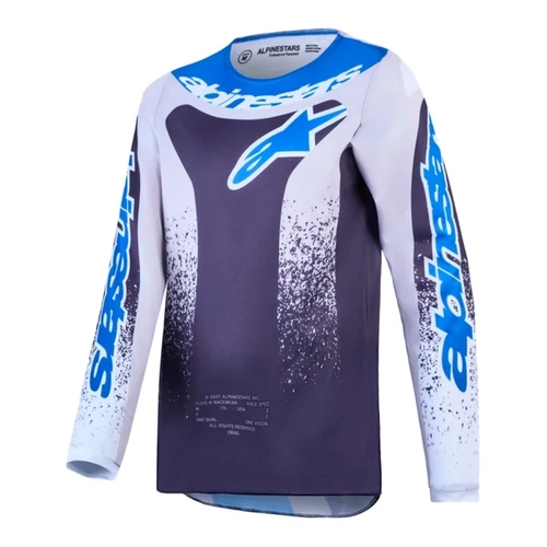 Alpinestars 2027 Fluid Drag Youth Jersey - Graystone Light Lilac Ucla Blue