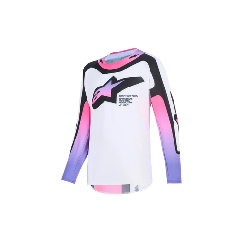 Alpinestars 2026 Youth Supertech Vista MX Jersey - White/Purple/Black - L - SKU:AS3770626237160