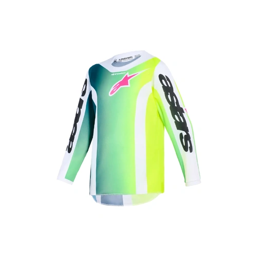 Alpinestars 2026 Youth Fluid Portl MX Jersey - Green/White/Black - YL - SKU:AS3771126062160