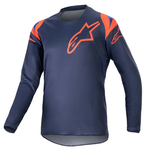 Alpinestars Youth Racer Narin Jersey - Night Navy/Hot Orange - M - SKU:AS3771823714158