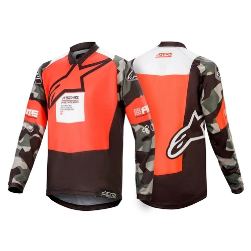 Alpinestars Youth Racer LE Magneto Jersey - Black/Fluro Red/Green/Camo - L - SKU:AS3771920136760