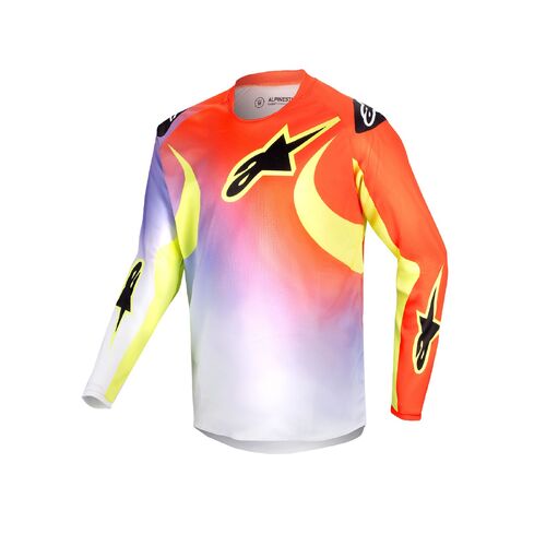 Alpinestars 2024 Youth Racer Lucent Jersey - White/Red/Fluro Yellow - YXL - SKU:AS3773724202962