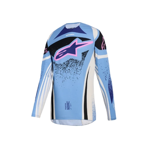 Alpinestars 2026 Womens Techstar Nomur MX Jersey - Light Blue/Off White/Black - L - SKU:AS3780926726460