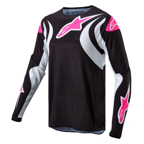 Alpinestars Stella Fluid Womens MX Jersey - Black/White - XS - SKU:AS3782724001254