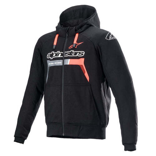 Alpinestars Chrome Ignition Hoodie - Black/Fluro Red - S - SKU:AS4200822103056