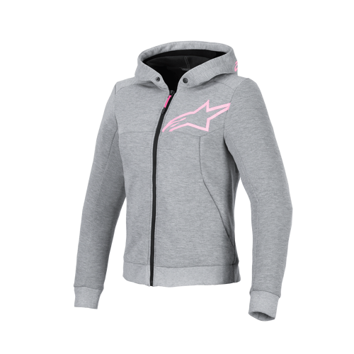 Alpinestars Chrome V2 Womens Sport Hoodie - Grey Heather/Fluro Pink