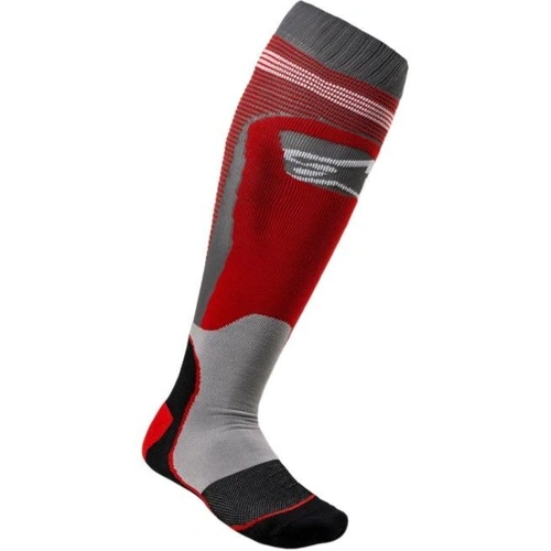Alpinestars MX Plus 1 Red Grey Socks - SKU:AS4701820031858