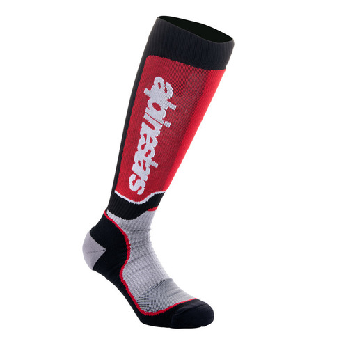 Alpinestars MX Plus Socks - Black/Grey/Red - 10/14 - SKU:AS4702324121560