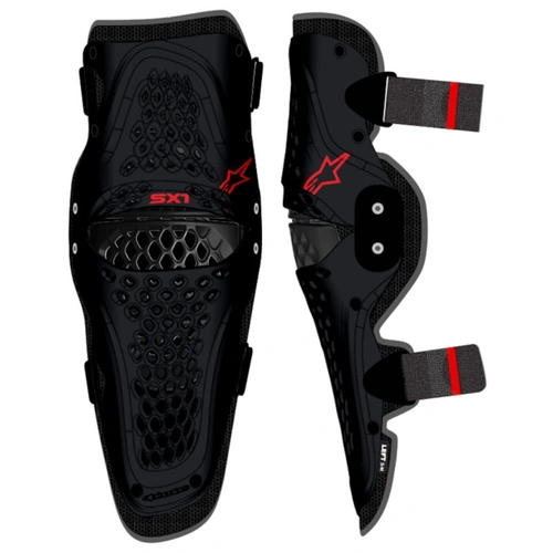 Alpinestars SX-1 Knee Protector - Black/Red - L/XL - SKU:AS650632113LXL