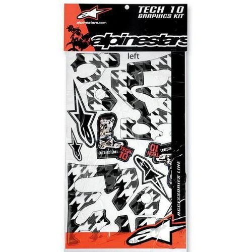Alpinestars T10 Decal Kit - White/Black - S/M - SKU:AS6651092158