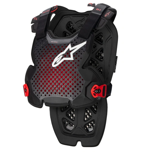 Alpinestars A1 Chest Guard - Anthracite/Black/Red - XL/2XL - SKU:AS6700123143185