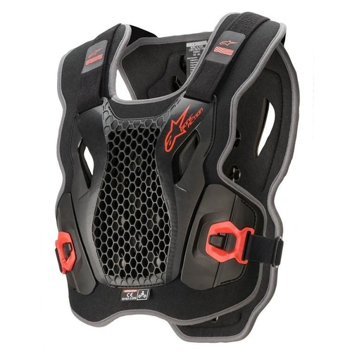 Alpinestars Bionic Action Black Red Chest Protector - Unisex - Medium/Large  - SKU:AS670042113083