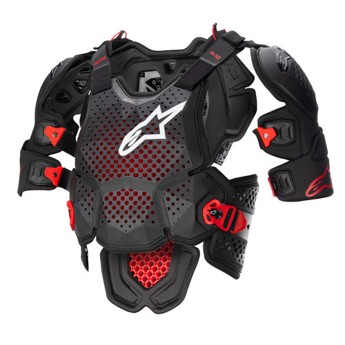 Alpinestars A10 Full Chest Protector - Anthracite/Black/Red - XS/S - SKU:AS6700523143180