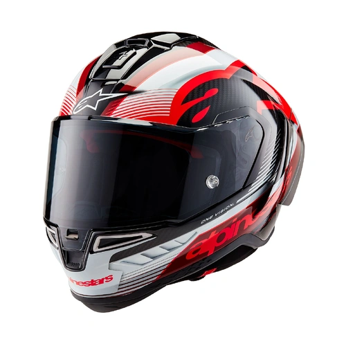 Alpinestars Supertech R10 Team ECE 22.06 Helmet  - Carbon/Red/White - S - SKU:AS8200224135256