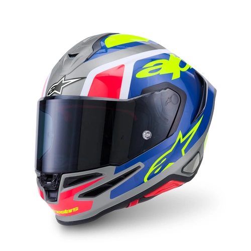 Alpinestars S-R7 Lumen Helmet ECE06 - Silver/Black/Pink/Fluro Yellow