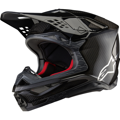 Alpinestars 2024 Supertech SM-10 Fame Matt/Gloss Helmet - Ece 22.06 - Black/Carbon - S - SKU:AS8300223190256