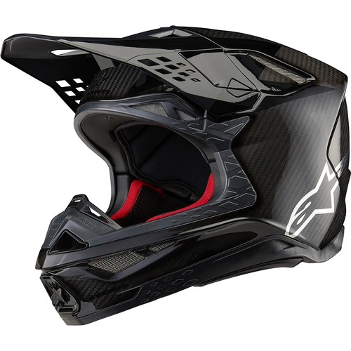 Alpinestars 2024 Supertech SM-10 Fame Matt/Gloss Helmet - Ece 22.06 - Black/Carbon - M - SKU:AS8300223190258
