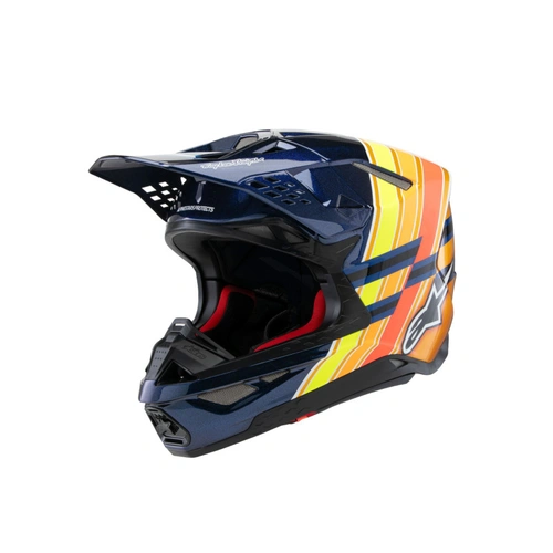 Alpinestars 2025 SM-10 TLD Edition Helmet ECE06 - Dark Blue/Orange/Fluro Yellow/Red - XS - SKU:AS8300325715654