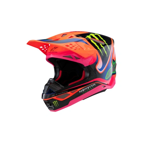 Alpinestars 2025 SM-10 Deegan Helmet ECE06  - Fluro Orange/Purple/Fluro Pink - S - SKU:AS8300525043356