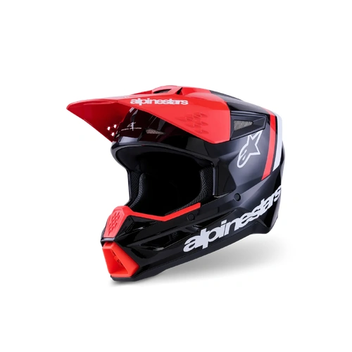 Alpinestars 2026 SM-3 Radium MX Helmet - Black/Fluro Red/White/Glossy - XL - SKU:AS8300726155362