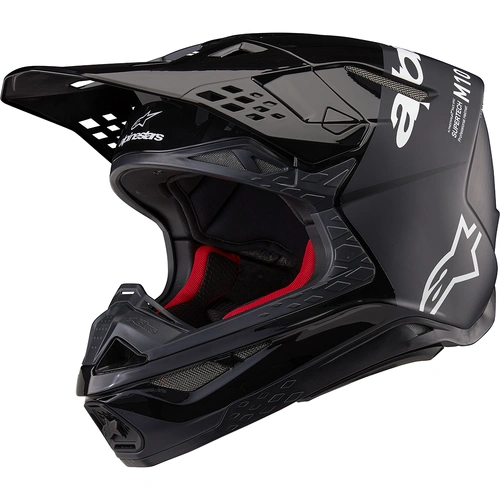 Alpinestars 2024 Supertech SM-10 Flood Helmet - Ece 22.06  - Matte/Gloss Black/Dark Grey - M - SKU:AS8300923131058