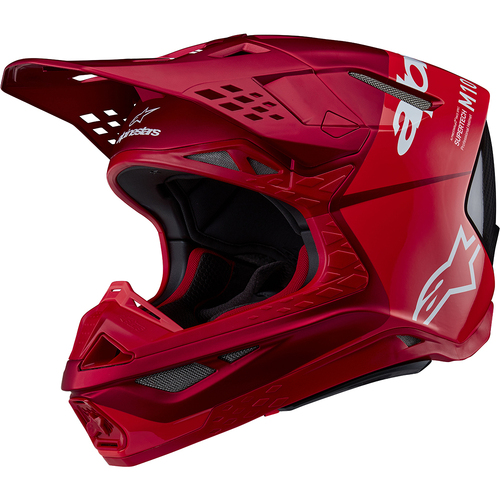 Alpinestars 2024 Supertech SM-10 Flood Helmet - Ece 22.06 - Matte/Gloss Fluro Red/Red - M - SKU:AS8300923300358