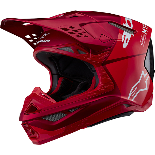Alpinestars 2024 Supertech SM-10 Flood Helmet - Ece 22.06 - Matte/Gloss Fluro Red/Red - XL - SKU:AS8300923300362