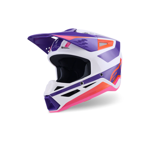 Alpinestars SM3 Heat Helmet - ECE 22.06 - White/Purple/Pink Glossy - XL - SKU:AS8300926205262