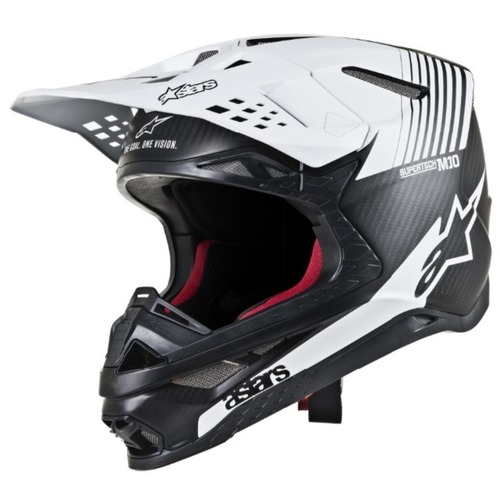 Alpinestars Supertech SM10 Dyno Helmet - Ece - Matte Black/White - S - SKU:AS8301019130156