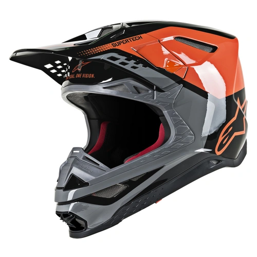 Alpinestars Supertech Sm8 Triple Helmet - Orange/Grey/Black - L