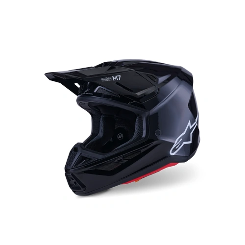 Alpinestars 2026 SM-7 Solid MX Helmet - Black/Glossy - XS - SKU:AS8301326118054