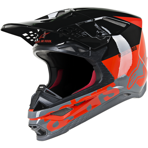 Alpinestars Supertech M8 Radium Helmet - Red/Black/Grey - XL - SKU:AS8301419318362