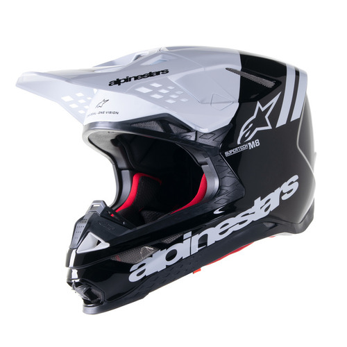 Alpinestars SM8 Radium 2 Helmet - Black/White - XS/S - SKU:AS8301423001254